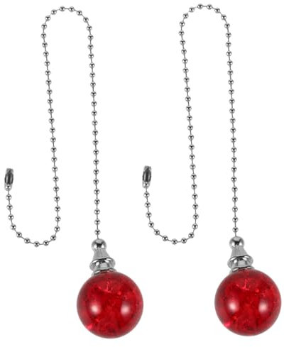 Cabilock 2 Pezzi Estensione Catena Ventilatore Da Soffitto Ciondolo Di Cristallo Rosso Per Catena Ventilatore Da Soffitto