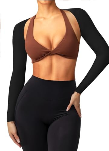 Navneet Women Shrugs Long Sleeve Bolero Shrug Cropped Cardigans Workout Arm Sleeves Shawl Going Out Tops Basic Black M