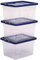 BANKERS BOX 22LBoîte de rangement en plastique pack de 3, sans BPA et couvercles 100% recyclés, emboîtables et empilables, couvercle anti-poussière, 24.5x32x40cm, idéal pour la maison et le bureau