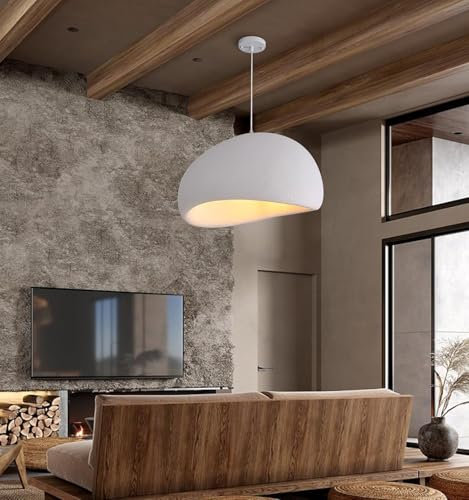 LYSDjia Moderne Wabi Sabi Pendelleuchte im japanischen Stil Schlafzimmer Wohnzimmer Esszimmer Hängelampe aus Beton mit E27 Sockel Kronleuchter Vogelnestform für Küche und Flur höhenverstellbare Beleuc