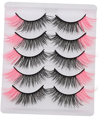 IWOWHERO Coffret De 5 Paires De Faux Moelleux Pour Femmes Faux Naturels Confortables À Porter Pour Le Maquillage Quotidien Et Les Occasions Spéciales
