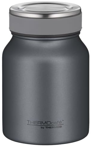 THERMOcafé by THERMOS TC FOOD JAR graphite grey mat 0,50l, 9h heiß 14h kalt, Thermobehälter für Essen, doppelwandiger Lunchpot aus Edelstahl, auslaufsicher, spülmaschinenfest, für Büro und unterwegs