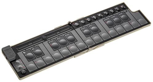 Korg nanoKEY Fold - Faltbarer 25 Tasten MIDI Keyboard Controller mit USB-C und TRS-MIDI - Sandbeige