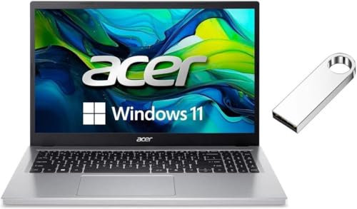 acer Aspire Go 15.6 FHD IPS Slim Laptop | Intel Core i3-N305 | Intel UHD Graphics | Wi-Fi 6 | Argento | 8 GB RAM DDR5 | 128 GB SSD | Windows 11 S | Bundle con 64GB USB Flash Drive