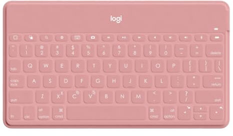Logitech Keys to Go Kabellose Tastatur - Bluetooth, Ultraleicht & Geräuschlos, Für Tablet, iPad, iPhone, macOS, iOS, Windows - US (QWERTY) - rosa - [Bulk - Ohne Verpackung]