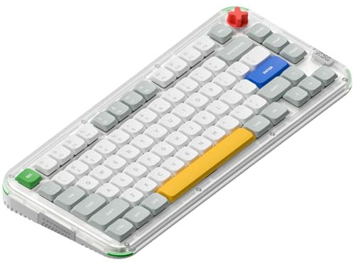 nuphy Kick75 Tastiera a basso profilo con manopola del volume, tastiera meccanica wireless personalizzata sostituibile a caldo al 75%, 80 tasti RGB retroilluminata con tasti PBT, BT/2.4G/USB-C