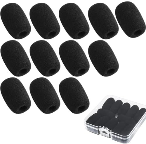 Copertura Microfono in Spugna, 12 Pcs Operchi per Microfono in Schiuma, Confezione da Schiuma per Microfono, Mini Microfono in Schiuma per Aula, Sala Conferenze, Performance Sul Palco