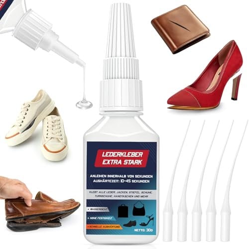30g Colla per Scarpe Professionale - con Testa Antiessiccazione, Colla per Pelle Trasparente per Scarpe da Ginnastica, Stivali, Sandali
