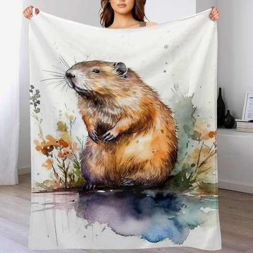 Beaver Blanket Soft Comfortable Warm Blankets Suitable For All Seasons Bed Linen Sofa And Travel Camping Throw 140×180cm