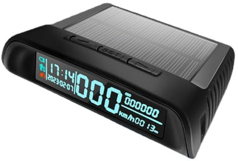 CFTGIW Affichage Tête Haute de Voiture Compteur de Vitesse GPS Multifonctionnel avec Panneau Solaire Numérique LED pour Vitesse en Temps Réel Altitude Température Alarme de Survitesse