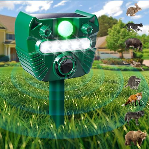 XUNIVERS Repellente Gatti,Ultrasuoni per Gatti,Ricarica solare e USB - Frequenza Regolabile - Impermeabile,uovo Ultrasuoni Solare Repellente Gatti Repeller per Piccioni,Uccelli,Cani,Topi,Volpi