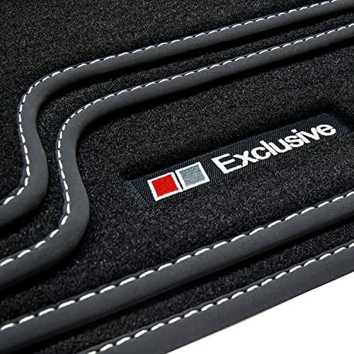 tuning-art A51 Fußmatten Exclusive-Line passend für Audi A4 B9 8W Avant Limo 2016-, Naht:Silber