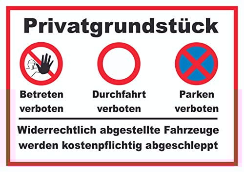 HB-Druck Privatgrundstück Betreten, Durchfahrt und Parken verboten Schild A4 (210x297mm)