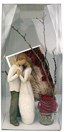 Geschenkset 'Zweisamkeit' - Hochzeitsgeschenk - liebevolle Figur - Long life Rose - edles Geschenk - inkl. eleganter Geschenkverpackung