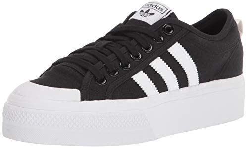 adidas Damen Nizza Platform Sneaker, Schwarz/Weiß/Weiß, 39 1/3 EU