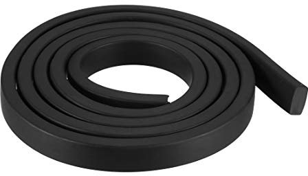 sourcing map Bande Étanchéité Solide Rectangle Caoutchouc 10mm Large 5mm Épais 1 Mètre Long Noir