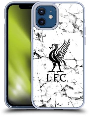 Head Case Designs Offizielle Liverpool Football Club Liver Bird Schwarz Marmor Soft Gel Handyhülle Hülle kompatibel mit Apple iPhone 12 / iPhone 12 Pro
