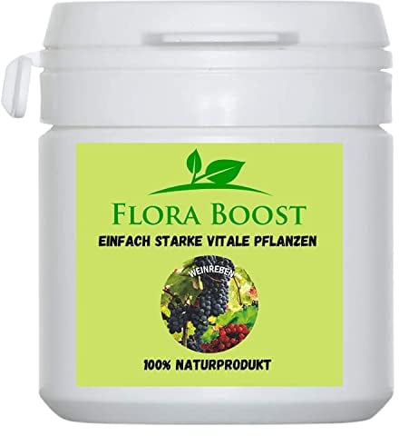 Flora Boost Weinreben Dünger Flora Boost 100g I Für bis zu 100L Gießwasser I Dünger in Pulverform I Mit Sofort- & Langzeitwirkung I Blatt- & Wurzeldünger I 100% natürlicher Pflanzendünger