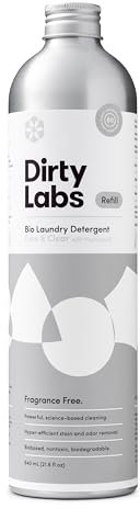 Dirty Labs Perfume Free, Organic Enzyme Liquid Detergent, 80 Washes, Highly Concentrated, High Efficiency and Standard Machine Wash, Non-Toxic, Biodegradable, Stain and Odor Removal
