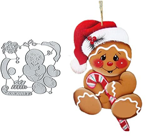 Metall-Stanzformen, Lebkuchenmann, Weihnachtsmotiv, Lebkuchenmann, Prägeschablonen, Basteln, Karten, Stanzformen für DIY, Prägung, Kartenherstellung, Foto, dekorative Papierschablonen, Scrapbooking