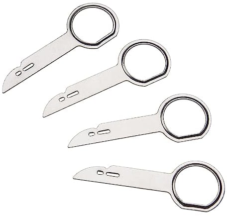 vhbw 4X Herramienta liberación de Radio Compatible con Audi A3 8L, 8P Coche - Llave desbloqueo Radio Coche, 7 cm de Longitud