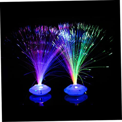 DierCosy Multicolor Fiber Optic Fountain, Fiber Optic Lamp, Battery-Operated Colour Changing Night Light for Wedding Christmas Party Holiday