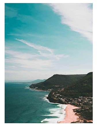 Ocean Wave Mountain Chimney Wire Cloud Wall Art Canvas Painting Nordic Posters and Prints Wall Pictures for Living Room Decor (Color : F, Size : 30X40cm No Framed)