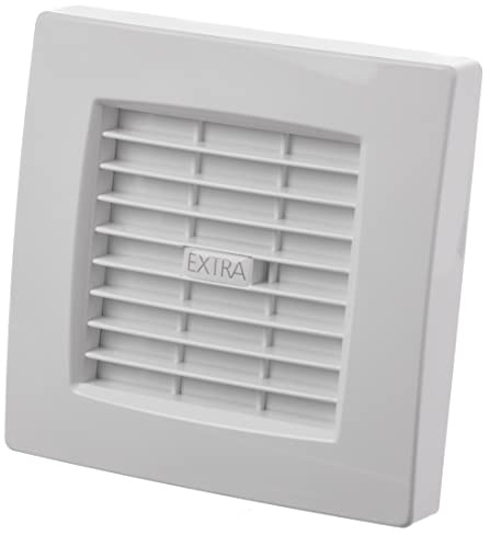 Steinberg14 Ø 100mm Badlüfter mit Automatischen Jalousie/Lamellen, Nachlauf-Timer und Feuchtigkeitssensor - Weiß Ventilator für Bad WC Küche