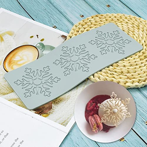 Silikonform mit Schneeflocken-Motiv, 3D-Prägung, Schokolade, Süßigkeiten, Fondant, Kuchen, Cupcake, Dekoration, 24,9 x 9,8 x 0,3 cm