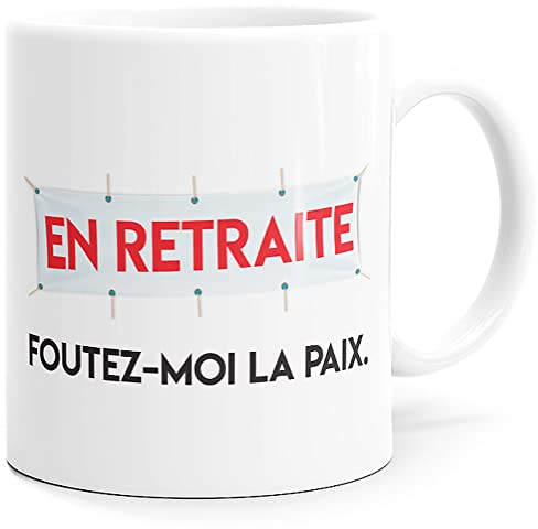 Luigi Collection Mug Humour Retraite Tasse Message Drôle Collègue. Idée Cadeau Original pour Départ en Retraite Retraité Pot Travail Bureau Homme Femme pour Anniversaire Noël.
