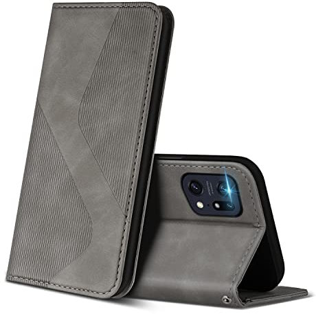 ZONNAVI Coque pour Oppo Find X5 Pro 5G, Premium Étui Housse en Cuir de Protection avec [Emplacements Cartes] [Magnetique], Clapet Folio Portefeuille pour Oppo Find X5 Pro 5G (Gris)