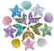 WiDream 15 Stück Dekorationen von Meerestieren, Basteln Seestern, Deko Muscheln, Meerjungfrauenschwanz Ornament, für Landschaft Aquarium, Raumdekoration, DIY Bilderrahmen,Kunsthandwerk