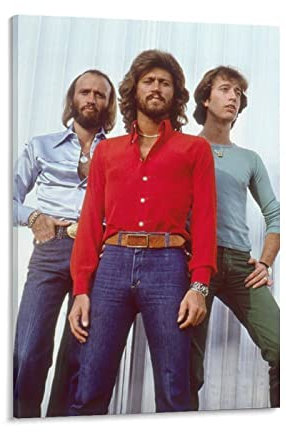 JITENG Bee Gees Poster, Musikposter, Retro, Leinwand, Poster, Wandkunst, Bilddrucke, hängende Fotodekoration, Heimposter, Kunstwerke, 60 x 90 cm