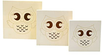 MyBer® Holzbox Set 3 Stück, Holzkisten, Schatzbox, Holzschachtel, dekorative Aufbewahrungsboxen Eule PM_PZ433
