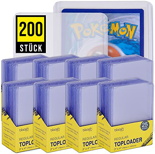 blaash® 8er Set Regular Toploader | 8 x 25 Premium Schutzhüllen | 3x4 | Transparente Kartenhüllen für alle gängigen Spiel- und Sammelkarten wie YuGiOh, MTG, Match Attax | Extra Klar
