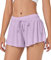 VIGVAN Shorts Damen Sommer Sport Shorts Kurze Hose 2 in 1 Flowy Running Shorts Yoga Biker Shorts Schnelltrocknende Gym Fitness Shorts Sportrock Damen (Lila, XS)