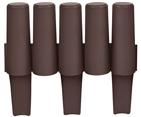UISEBRT Bordure de pelouse en plastique aspect bois - 2,8 m - 2,8 m - Bordure de jardin - Bordure de jardin - Bordure de jardin décorative - 1 élément (L x H) : 28 cm x 24,5 cm - Marron