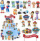 Tortendekoration Cake Topper Set,Happy Birthday Kuchen Deko,Cartoon Anime Figuren Geburtstag Tortendeko,Kuchen Figuren Set für Junge Mädchen Cupcake Dekorationen Spielzeug