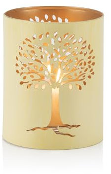 Dekorative Baum des Lebens Kerzenlaterne 2er Set, Schatten Kerze Luminary Tree Kerzenhalter für Teelicht oder Votivkerze, Metall Hurricane Kerze Laterne, Indoor Outdoor Baum des Lebens Dekor