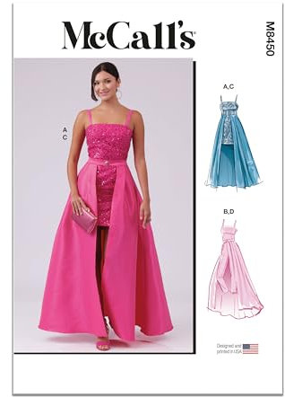 MCCALLS M8450AA Damen Kleid Jumpsuit und Überrock AA (38-42-44-46)