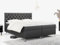 MKS MEBLE Boxspringbett 160x200, Bett 160x200 mit Matratze H3, Boxspringbett 160x200 mit Bettkasten und Topper, Polsterbett 160x200 Füße - GRIMALDI - 160x200 - Dunkelgrau Kunstleder - H3