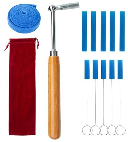 CONCHACIELO Piano Tuning Kit:Universal Piano Tuning Tools Kit Set with Portable Velvet Bag, Tuning Wrench, Long Mute Filz, Rubber Mutes. for Tuning Beginner, Professional Tuner (Simple Tuning Set)