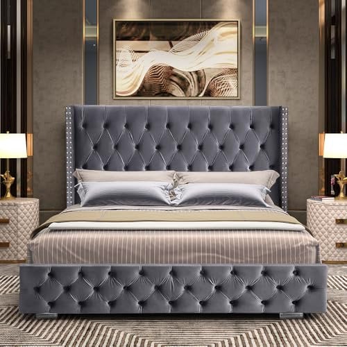 Blisswood Ottoman Storage Bed With Mattress, 5ft King Upholstered Bed Frame, Ottoman Bed With Storage Gas Lift End Opening Wooden Slats King Size Bed Frame (5ft King size With Mattress Included)