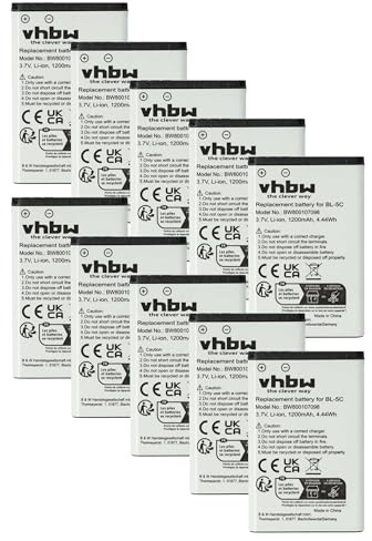vhbw 10x Akku kompatibel mit Alcatel 8232S DECT | 8234 DECT, 8232, 8232 DECT, 3BN67330AA Handy Smartphone Telefon (1200 mAh, 3,7 V, Li-Ion)