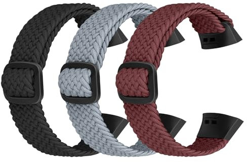 Ecogbd Elastic Nylon Ersatzarmband Kompatibel mit Fitbit Charge 4/Charge 3/Charge 4 SE/Charge 3 SE, Weiches verstellbares atmungsaktives Sport Armband für Damen Herren