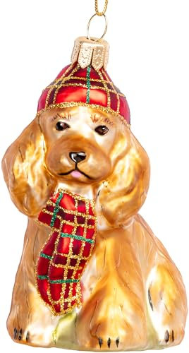 SIKORA Cocker Spaniel besondere Weihnachtskugel Glas Christbaumschmuck Deko Figur Weihnachten Anhänger Ornament - Meisterstücke - BS761