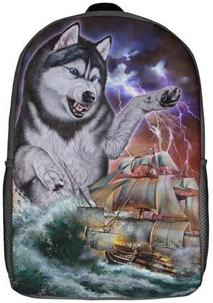 Monster Titan Husky Kraken Rucksäcke Kinder Schulrucksack Schultasche 3D-Druck Schultasche mit hoher Kapazität für Jungen Grund- und Mittelschüler 17 Zoll