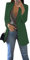 OMZIN Femmes Blazer Un Bouton Lâche Casual Veste Soirée Élégant Manteau À Manches Longues Vert Foncé S