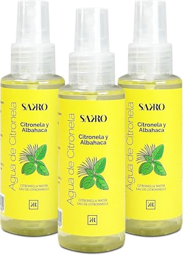 Spray Citronela Líquida Antimosquitos 3x100 ml | Agua, con Aroma Suave y Agradable