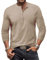 YawYews Mens Long Sleeve Tops Henley T Shirt for Men Cotton Casual Grandad Vintage T Shirts Tee with Buttons Khaki M